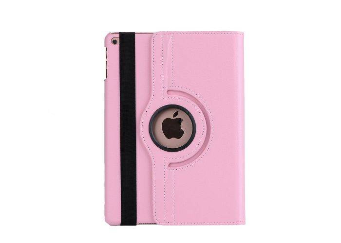 iPad 9.7 (2017 / 2018) - Pu læder cover m/stand Litchi skin - Dyb lyserød