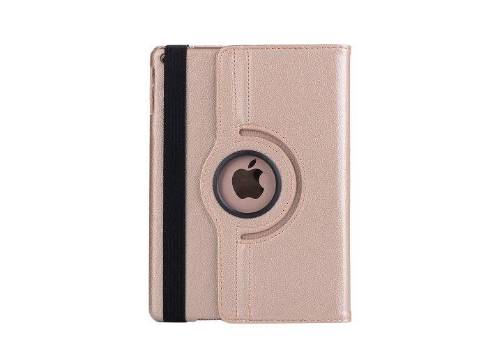 iPad 9.7 (2017 / 2018) - Pu læder cover m/stand Litchi skin - Guld