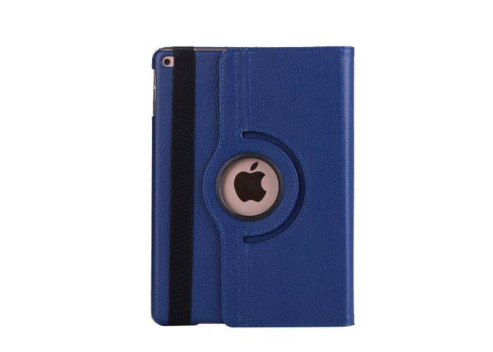iPad 9.7 (2017 / 2018) - Pu læder cover m/stand Litchi skin - Mørkeblå
