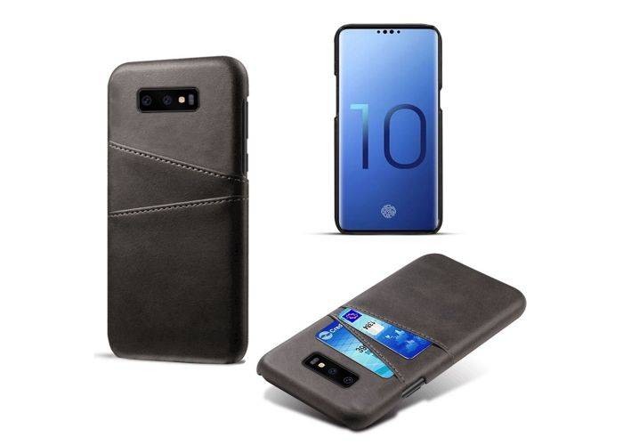 Samsung Galaxy S10E - Læder Hardcover m/kortslots - Sort