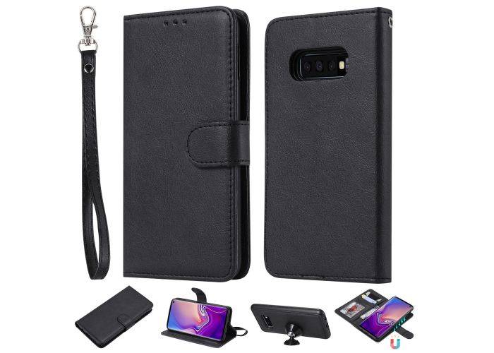Samsung Galaxy S10e - Magnetisk læder cover / pung - aftagelig holder - Sort