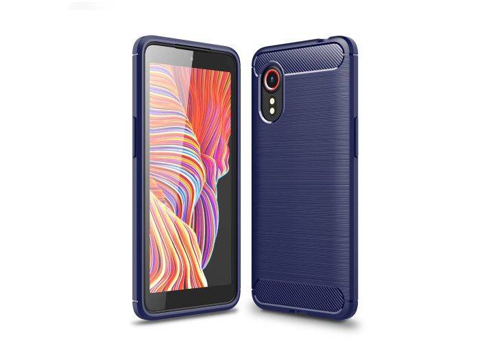 Samsung Galaxy Xcover 5 - Gummi cover - Børstet Design - Blå