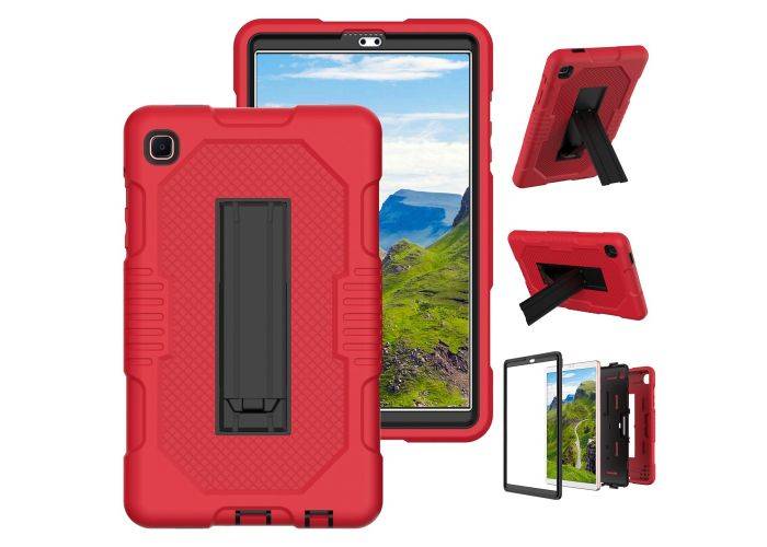 Samsung Galaxy Tab A7 Lite 8.7 - Shockproof Hybrid cover med Kickstand - Rød/sort
