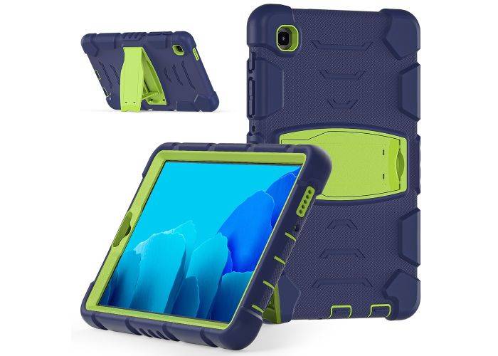 Samsung Galaxy Tab A7 Lite 8.7 - Shockproof Hybrid cover m/Kickstand - Marineblå/Lime