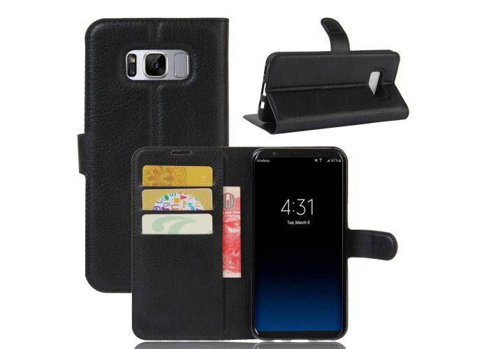 Galaxy S8 Plus - læder cover / pung - Sort