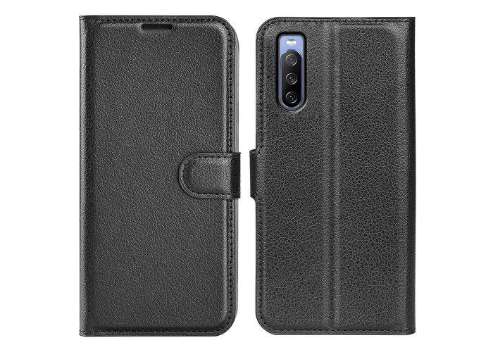 Sony Xperia 10 IV - Læder cover / pung - Sort