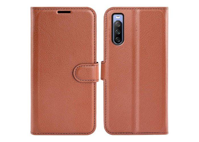 Sony Xperia 10 IV - Læder cover / pung - Brun