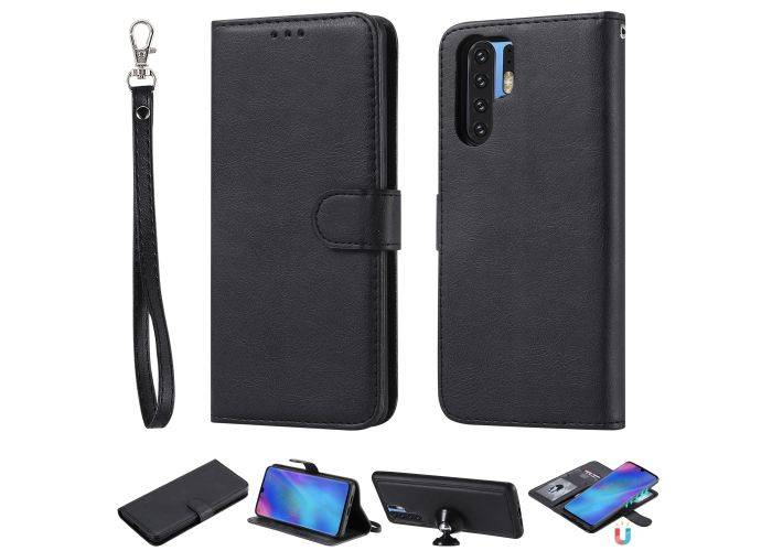 Huawei P30 Pro - Læder cover / pung 2-i-1 design - Aftagelig - Sort