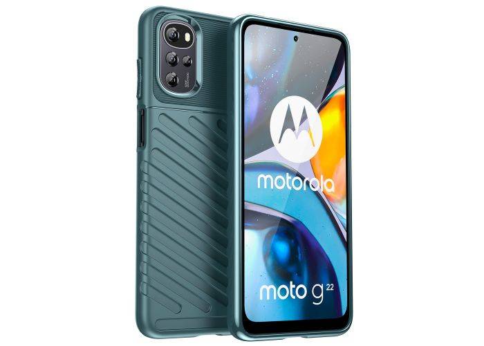 Motorola Moto G22 - Gummi cover - Børstet design - Grøn