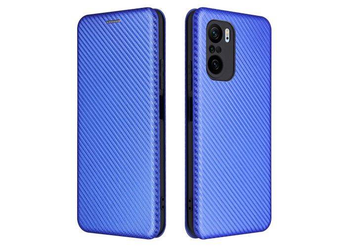 Xiaomi Redmi Mi11i / Poco F3 / K40 - Flip cover med kortholder - Børstet design - Blå