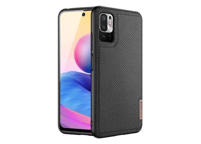 Xiaomi Redmi Note 10 5G - DUX DUCIS Fino Hybrid cover - Tekstil Design - Sort