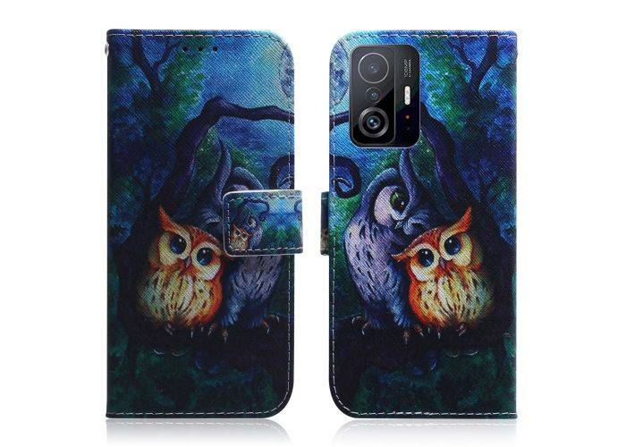Xiaomi 11T/11T Pro - Læder cover / pung - Printet Design - ugler