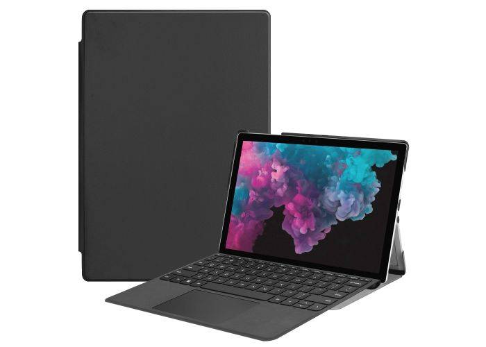 Microsoft Surface Pro 6/5/4 - Læder cover / taske - Sort