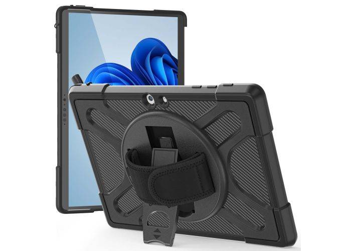 Microsoft Surface Go/Go 2/Go 3 - Heavy Duty Hybrid cover med Kickstand - Sort