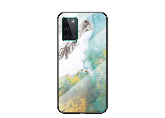 OnePlus 8T - Hybrid cover med Bagside af Hærdet Glas - Marmor Design - Flyvende due