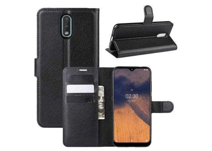 Nokia 2.3 - Læder cover / pung - Sort