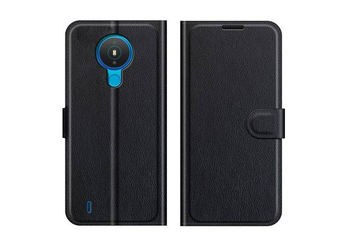 Nokia 1.4 - Læder cover / pung - Sort