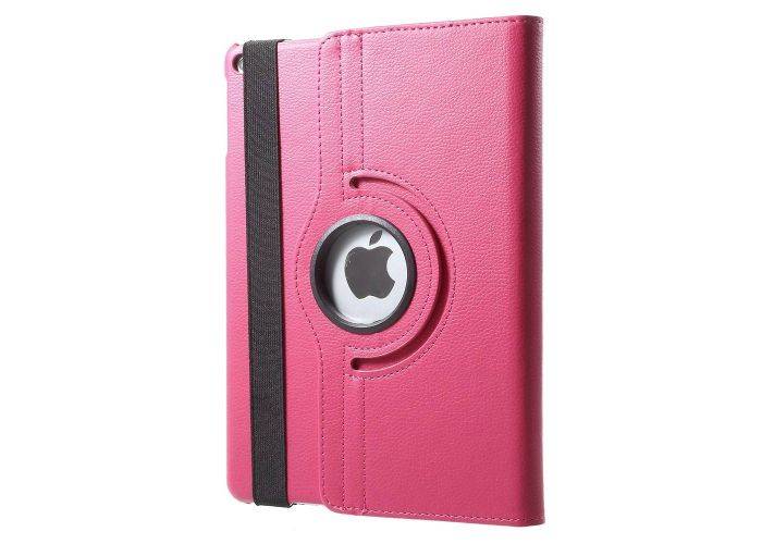 iPad Air 2 - 360 gr Roterende Læder Flip Cover - Rosa