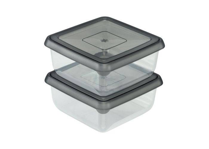 Madopbevaringsboks 0,40 L / 11.5x11.5x5.5 cm - 2 stk.