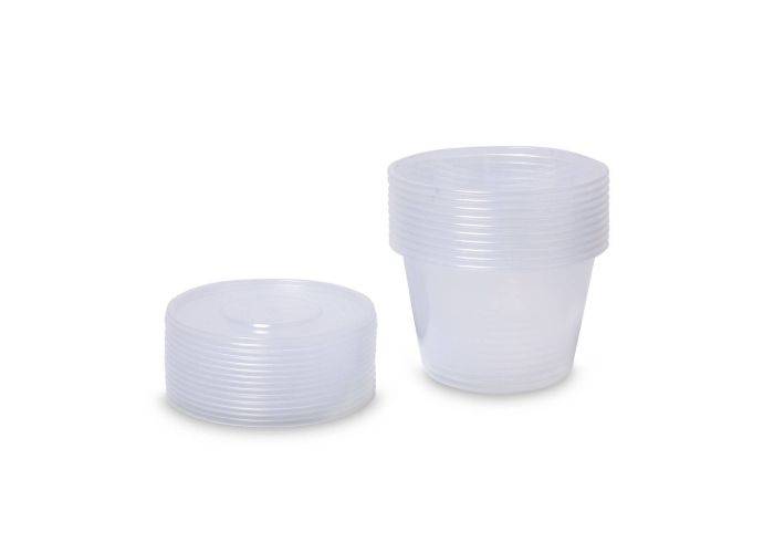 Genanvendelig madboks med låg 200ml / Ø9 x 6 cm - 10 stk.