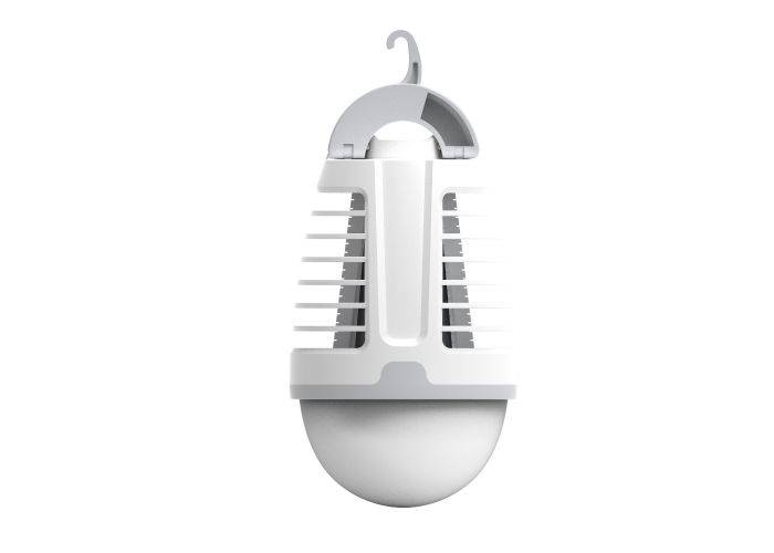Platinet 2-i-1 LED lampe -og myggedræber - Genopladelig - Hvid