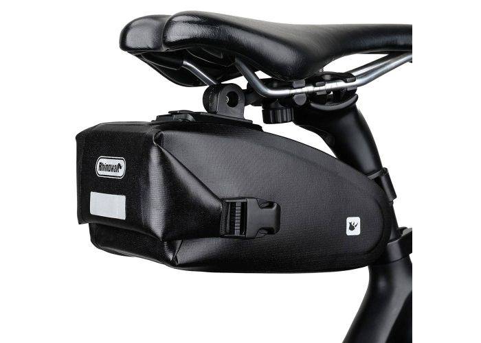 RHINOWALK - Cykeltaske til under sadel - 100% Vandtæt - Quick release beslag - Sort