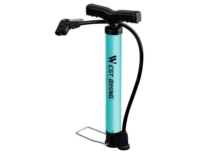WEST BIKING - Cykelpumpe / Bold pumpe - Med håndtag og fodstøtte - i Aluminium