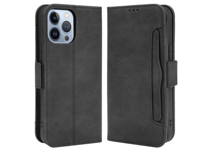 iPhone 14 Pro - Læder cover / pung - Aftagelig kortholder - Sort