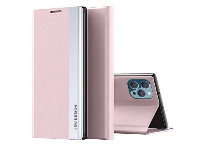 iPhone 14 Pro Max - Slim læder flip cover - Pink