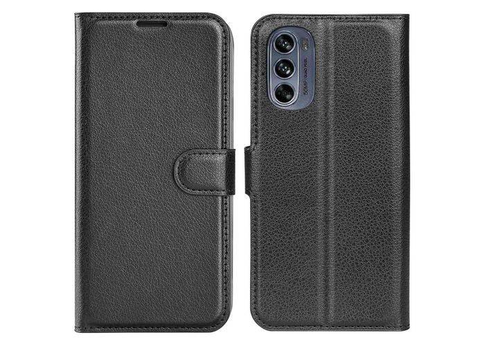 Motorola Moto G62 5G - Læder cover / pung - Sort
