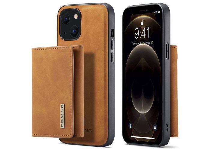 iPhone 14 Plus - DG.MING M1 læder cover m/ aftagelig kortholder - Brun