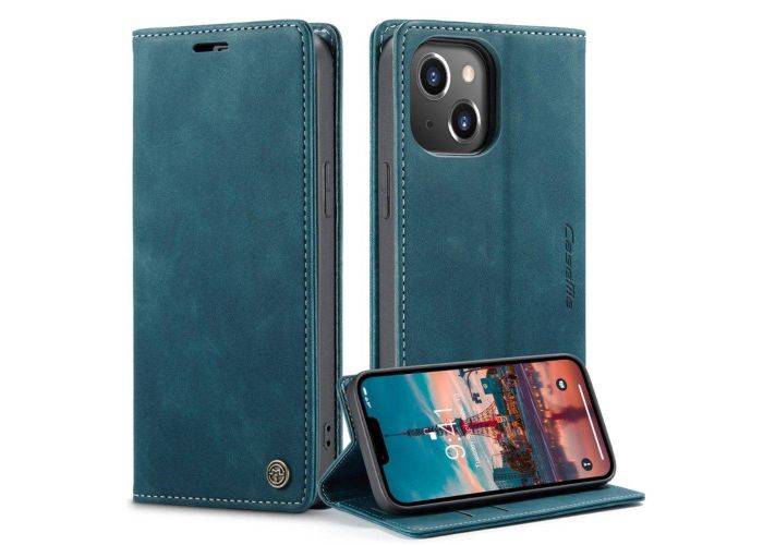 iPhone 14 - CASEME Retro læder cover - Blå