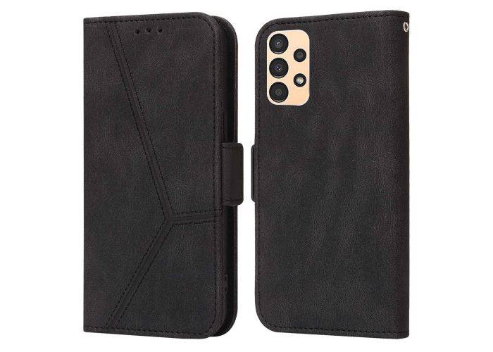 Samsung Galaxy A13 4G/5G / A04s 4G - Trendy læder cover / pung - Sort