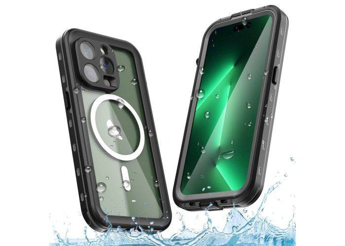 iPhone 14 Pro - REDPEPPER Dot+ Vandtæt Magsafe cover - Transparent/Sort