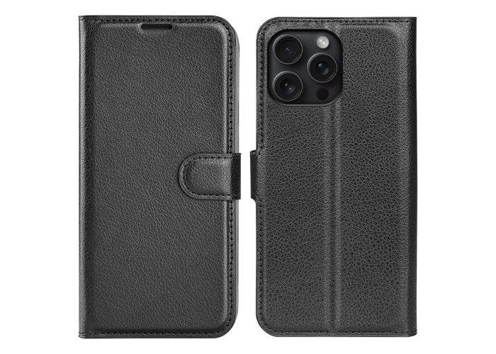 iPhone 16 Pro - Læder cover / pung - Sort