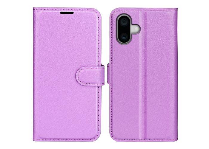 iPhone 16 - Læder cover / pung - Lilla