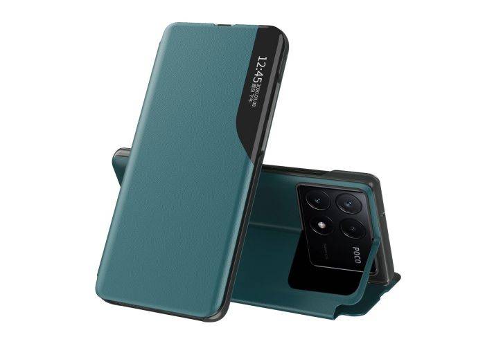 Xiaomi Poco F6 Pro 5G - View window læder cover - Grøn