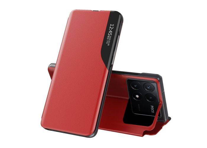 Xiaomi Poco F6 Pro 5G - View window læder cover - Rød