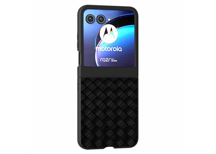 Motorola Razr 70 / 60 / 50 - Shockproof hard cover i læderlook - Sort