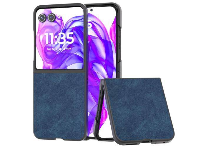 Motorola Razr 50 Ultra 5G - ABEEL læder hardcover - Blå