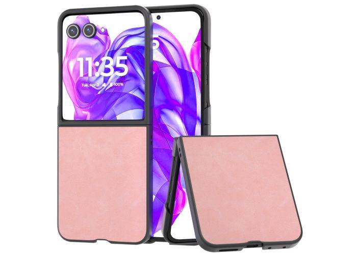 Motorola Razr 50 Ultra 5G - ABEEL læder hardcover - Pink