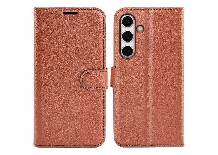Samsung Galaxy S24 FE - Læder cover / pung - Brun