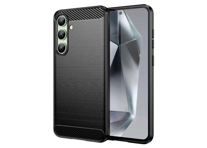 Samsung Galaxy S24 FE - Gummi cover - Børstet design - Sort