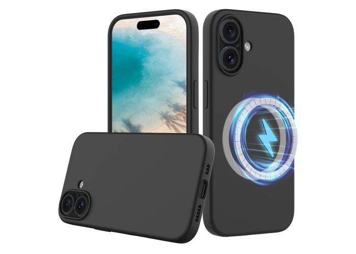 iPhone 16 - Magnetisk silikone cover - Magsafe kompatibel - Sort