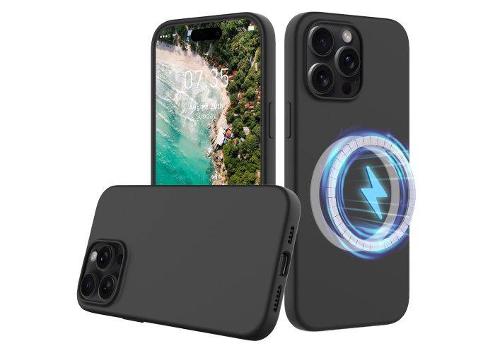 iPhone 16 Pro - Magnetisk silikone cover - Magsafe kompatibel - Sort