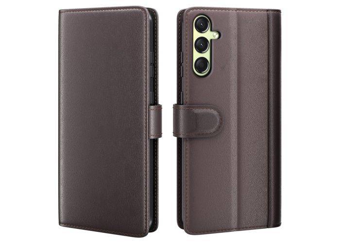 Samsung Galaxy A16 5G - Ægte læder cover / pung - Brun