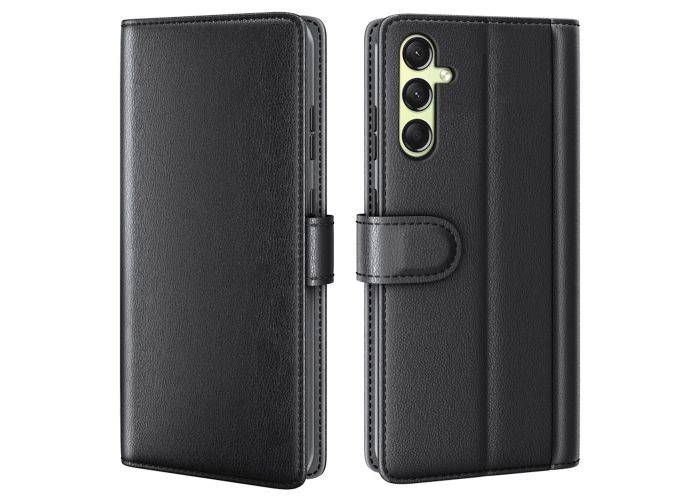 Samsung Galaxy A16 5G - Ægte læder cover / pung - Sort