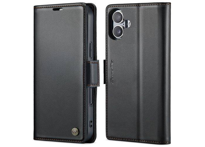 iPhone 16 Plus - CASEME RFID læder cover / pung - Sort