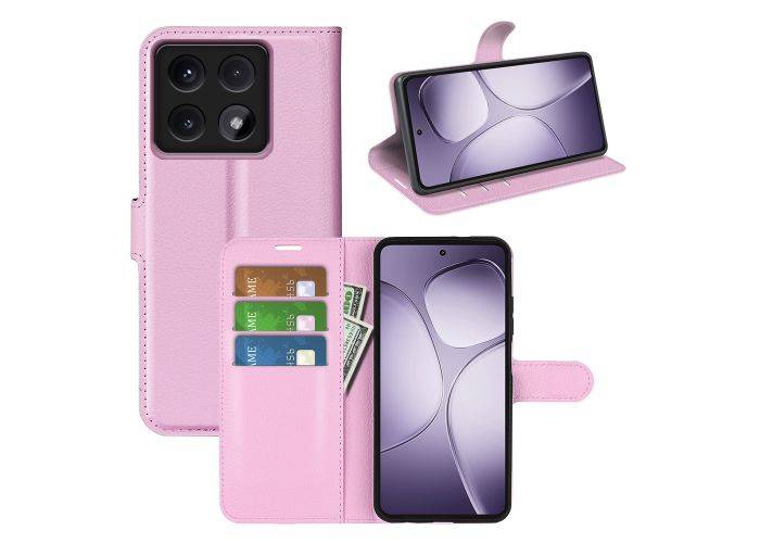 Xiaomi 14T Pro - Læder cover / pung - Pink