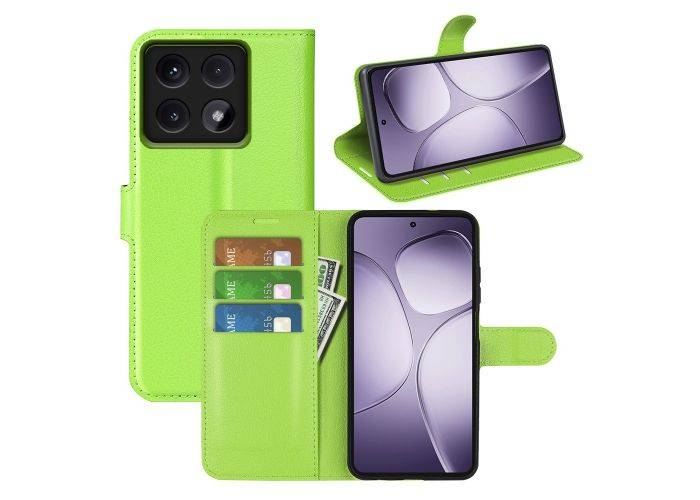 Xiaomi 14T Pro - Læder cover / pung - Grøn
